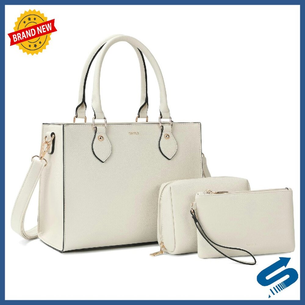 Leather Tote Bag With Adjustable Strap - Large Capacity Work Travel Bag